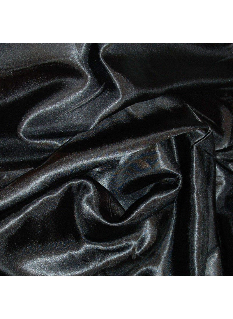 BINI Bini Fabrics Black Silky Satin Dress Fabric Plain Satin Material 4445 Width Slik Shiny Fabrics 3 Meter  - Image 2