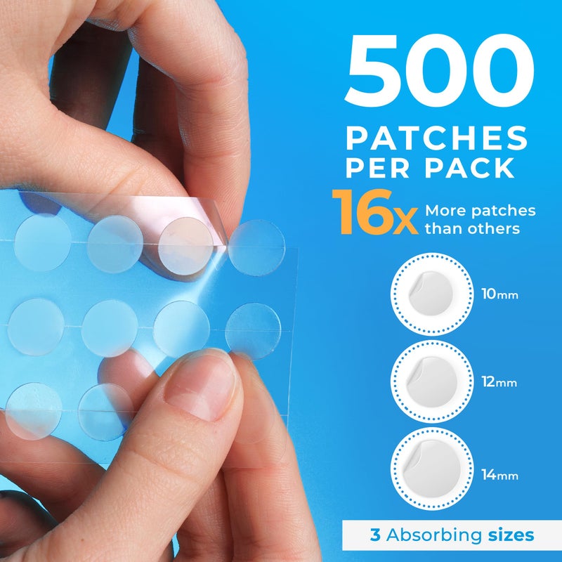 KEYCONCEPTS PatchRx Pimple Patches for Face (500 Patches), Hydrocolloid Acne Patches with Tea Tree Oil, Pimple Patch Pimple Stickers - Hydrocolloid Patch Acne Dots - Acne Pimple Patches For Face - Zit Patches - Image 2
