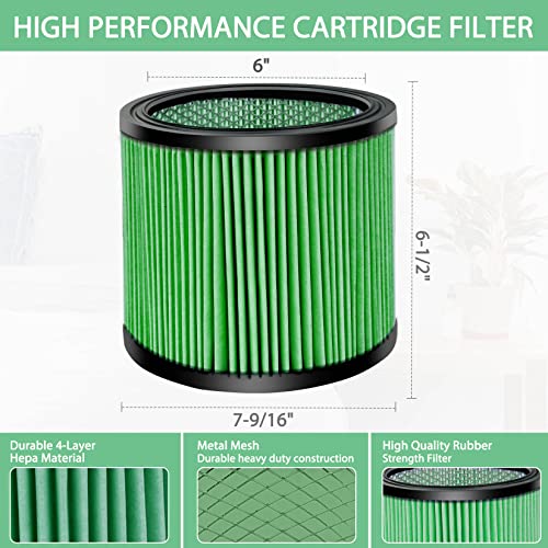 SHOPVAC Shop-Vac High Performance 90304/90344 Cartridge Filter, Fits most 4-16 Gallon Shop-Vac Wet/Dry Vacuums, High Efficiency HEPA Filter, Washable and Reusable, 1 Pack - Image 2