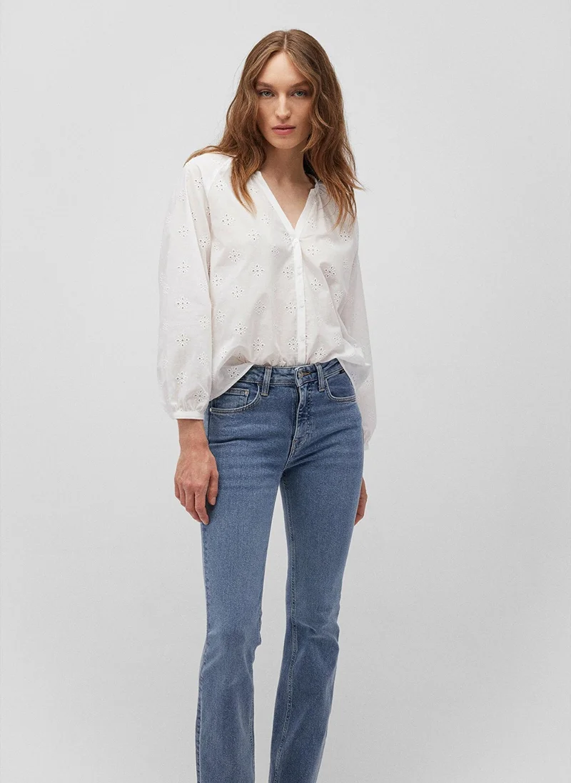 مافي Embroidered White Shirt