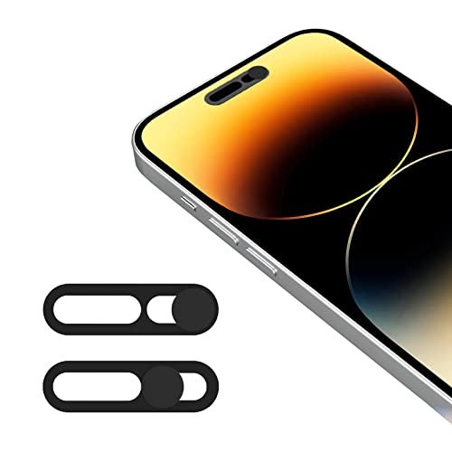 EYSOFT Front Camera Cover,Webcam Cover Compatible for iPhone 14Pro/14 Pro Max,Protect Privacy and Security,Not Affect Face ID, Strong Adhesive-2 Pack-Black - Image 1