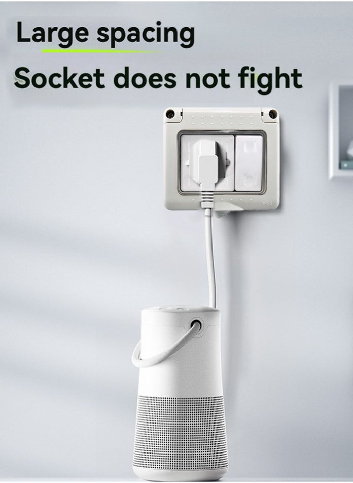 MODI Waterproof Outdoor 1 Gang Switch Socket IP55 Weatherproof Wall Mounted UK Power Outlet Single Gang Switch Socket for Garden Balcony Garage Patio and Outdoor Use - Image 5