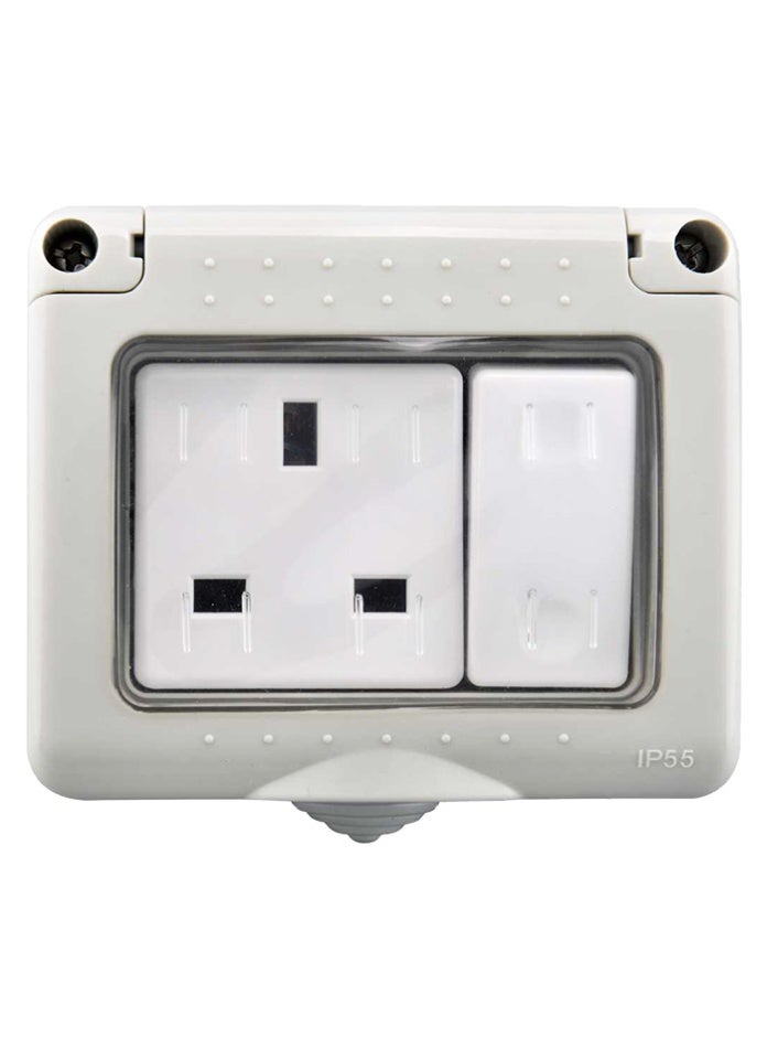 MODI Waterproof Outdoor 1 Gang Switch Socket IP55 Weatherproof Wall Mounted UK Power Outlet Single Gang Switch Socket for Garden Balcony Garage Patio and Outdoor Use - Image 1