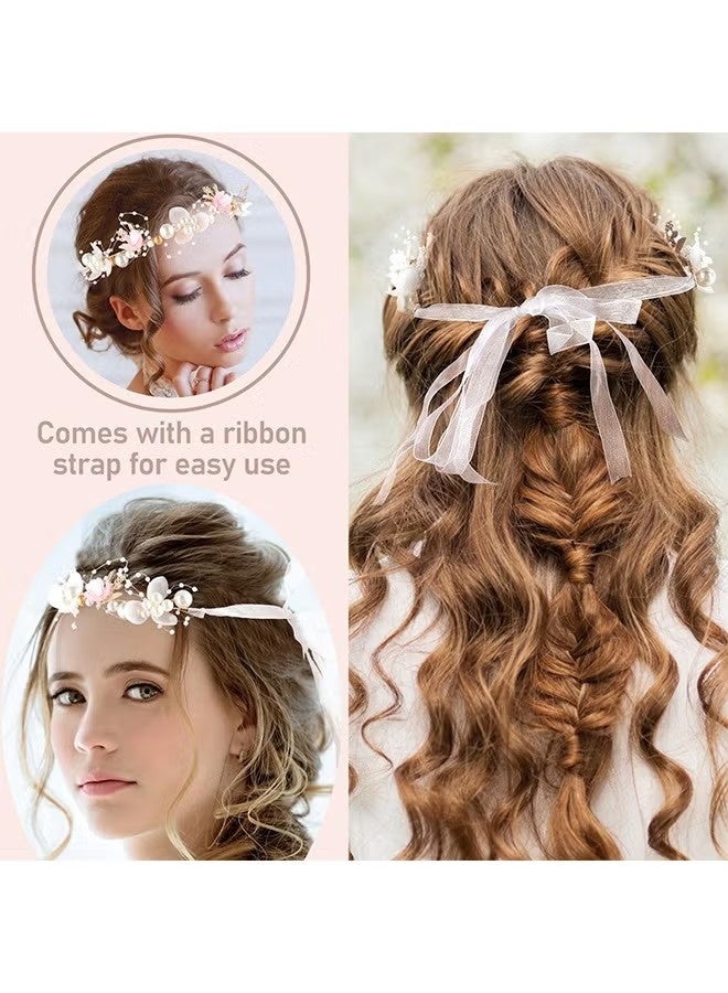 عصابات شعر إكليل الزفاف للأطفال إكسسوارات الشعر الوردية - Image 5