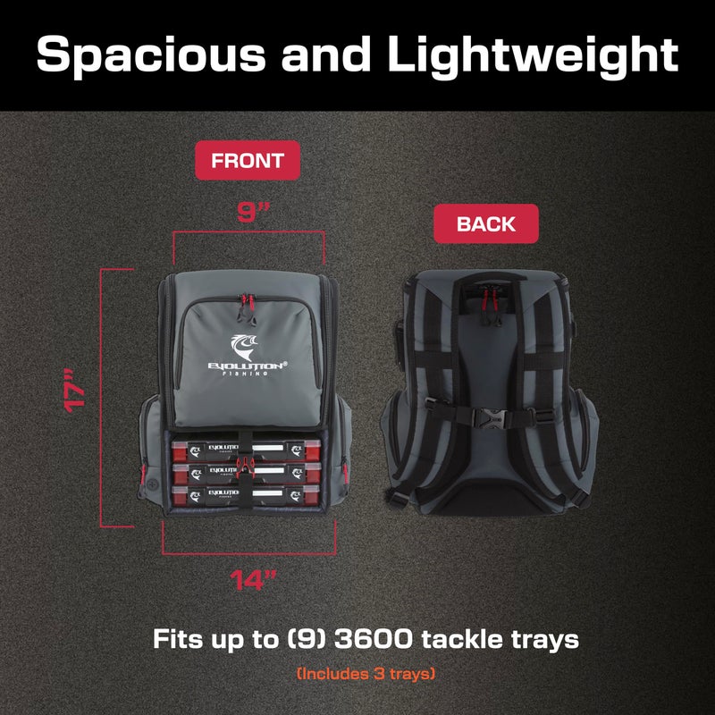 Evolution Outdoor Evolution Fishing Largemouth 3.0 Tackle Backpack - Patent Pending Modular Dividers, Rod Holders, Heavy Duty Fishing Backpack, Includes Quiklatch Tackle Trays - Image 2