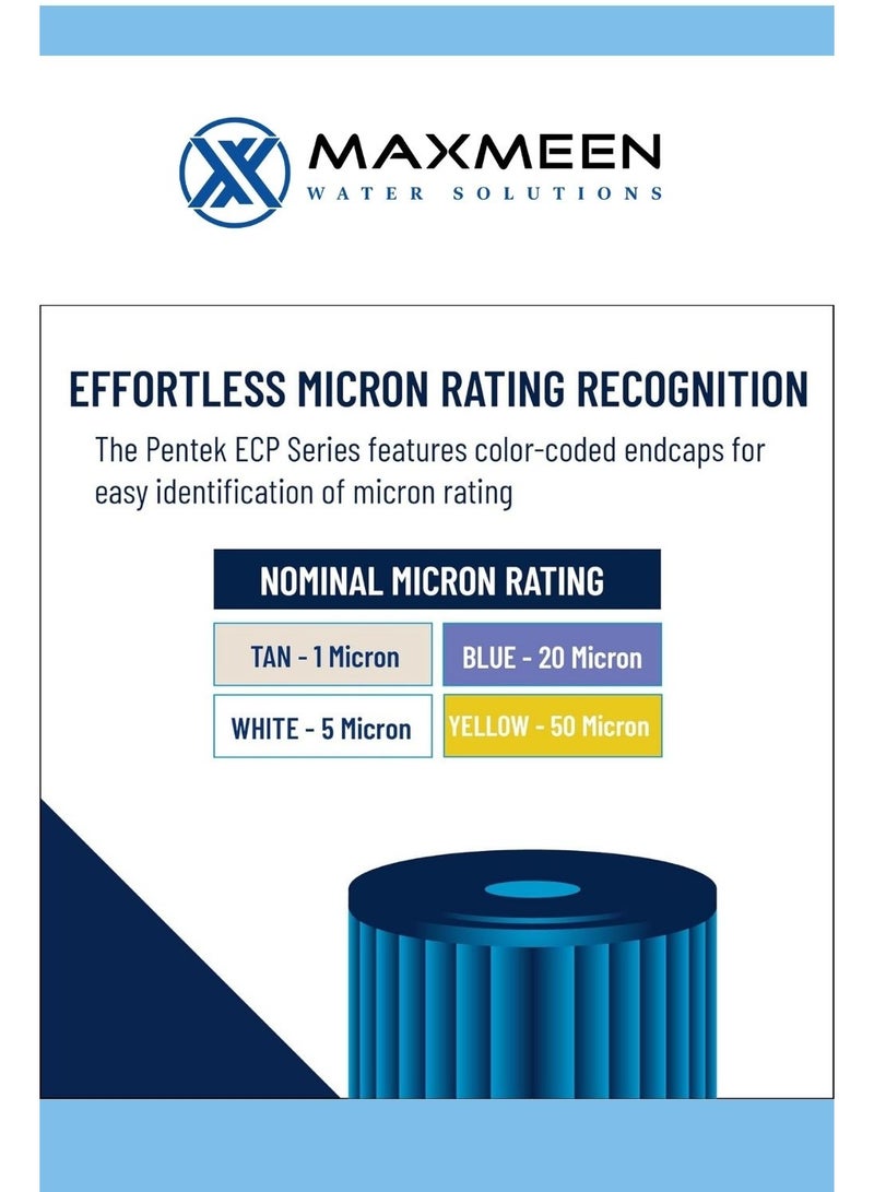 ماكسمين غيار فاتر مياه شرائح ورقية 10 إنش من Maxmeen Water (شمعة فلتر ) - Image 5