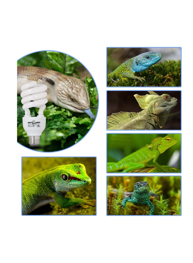 REPTIZOO REPTI ZOO 15 W UVA UVB 10.0 Reptile Lights Energy Saving Reptile Heat Lamp UVB Bulb Spiral Compact Bulb Fit for Rainforest Type Reptile/Snake/Lizard/Insect/Turtle/Tort  - Image 5