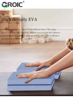 GROIC 2 Pack Yoga Blocks,High Density EVA Foam Blocks for Yoga, Pilates, Meditation , Aid Balance, Support and Deepen Poses,Body Stretching Foam Blocks,Yoga Brick Foam Blocks  - Image 2