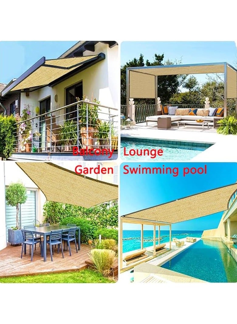 Sun Shade Sail, UV Block Sand Rectangle Shade Cloth for Patio Lawn Garden Pool Outdoor Activities, Breathable Version