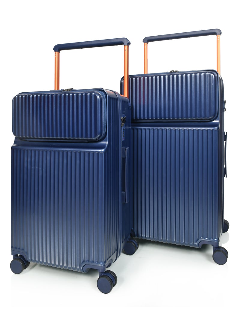 مورانو طقم شنط سفر بعجلات دوارة مكون من ثلاثة قطع مقاس: "28-"24 -"20 انش اللون: (أزرق) - Image 3