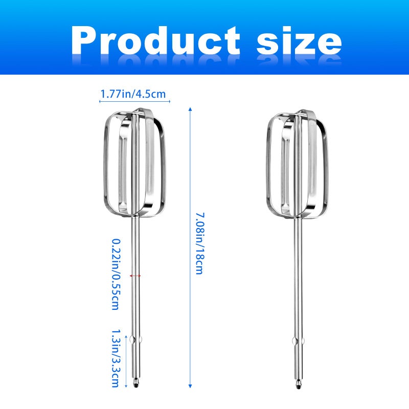 Lyreh 2pcs Hand Mixer Beaters Attachments Compatible with BLACK & DECKER, Universal Stainless Steel Electric Hand Mixer Whisk Replacement for Cooking and Baking - Image 2