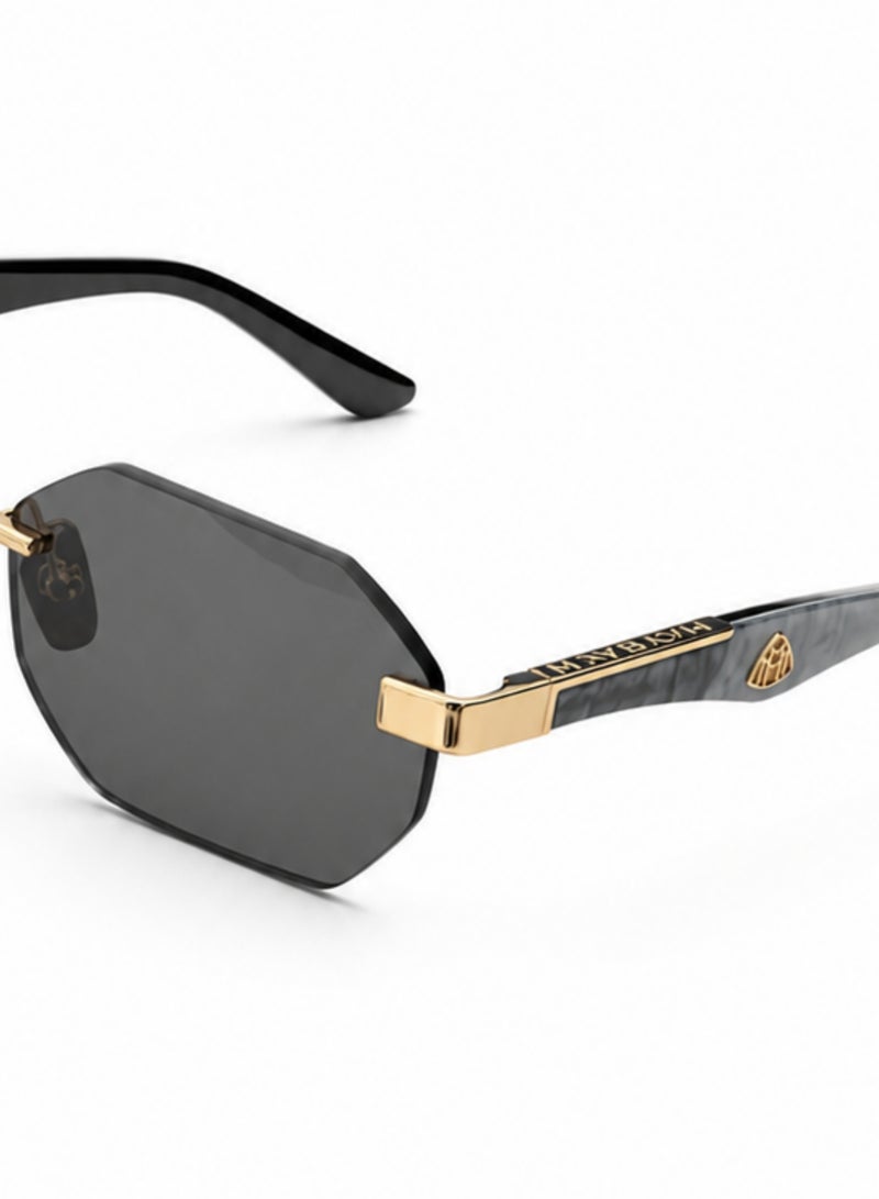 MAYBACH Rimless Sunglasses for Men & Women – Silver & Gold Designer UV400 Shades with Frameless Geometric Lens - Image 3