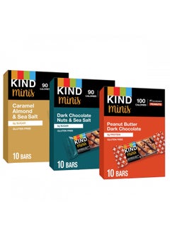 KIND Bar Minis, Variety Pack, Dark Chocolate Nuts and Sea Salt, Peanut Butter, Caramel Almond , Healthy Snacks, Gluten Free, Low Sugar/Calorie Snacks, 30 Count - pzsku/Z2914F70261BC7F42CBA7Z/45/_/1731077938/5df79600-6ae0-4180-8a63-45fc33adf71d