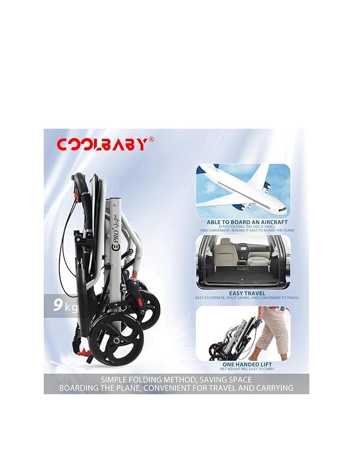 Cool Baby Thickened Aluminum Wheelchairs for The Elderly Wheelchairs Disabled Portable Foldable Double Support Frame Small Hand Push Scooter - Image 3