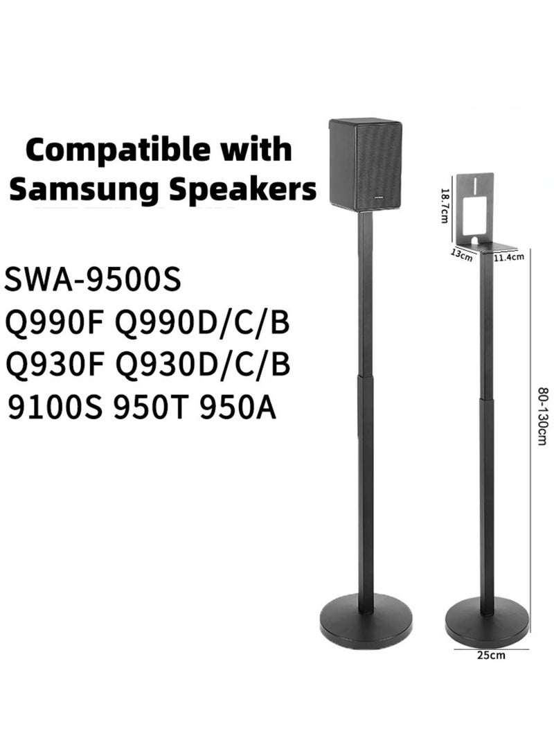 فلاشهوك زوج من حاملات السماعات لمكبرات الصوت الساتلية ورفوف الكتب - مناسب لأجهزة Samsung SWA-9500S وQ990F وQ990D/C/B وQ930F وQ930D/C/B و9100S و950T و950A - يمتد من 80 سم إلى 130 سم - تجميع سهل بنفسك - Image 2