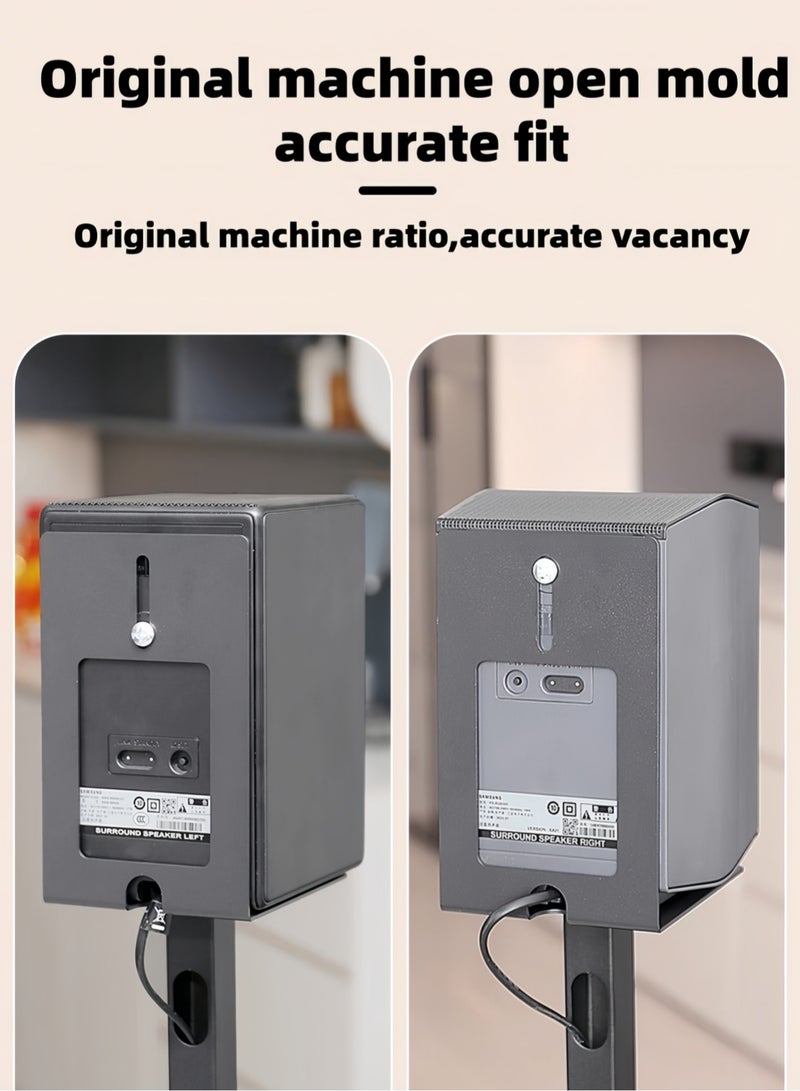 فلاشهوك زوج من حاملات السماعات لمكبرات الصوت الساتلية ورفوف الكتب - مناسب لأجهزة Samsung SWA-9500S وQ990F وQ990D/C/B وQ930F وQ930D/C/B و9100S و950T و950A - يمتد من 80 سم إلى 130 سم - تجميع سهل بنفسك - Image 3