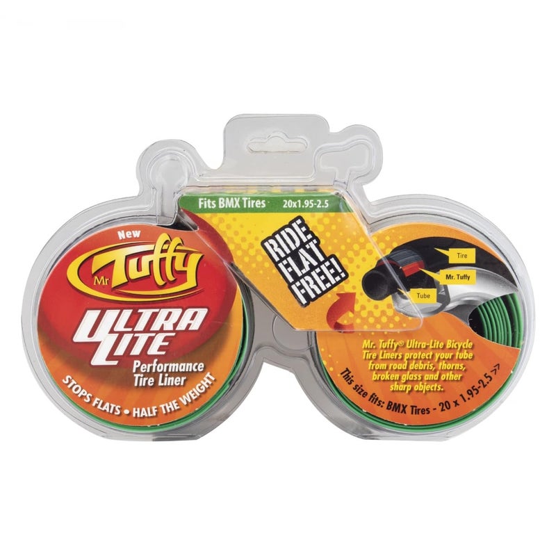 Mr. Tuffy بطانة إطار دراجة مستر تافي ألترا لايت، لون أخضر، 20 × 1.95-2.5 - Image 2