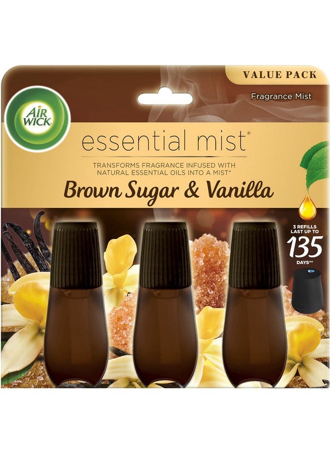 Air Wick Air Wick Essential Mist Refill, 3ct, Brown Sugar & Vanilla, Fall Scent, Essential Oils, Air Freshener - Image 1