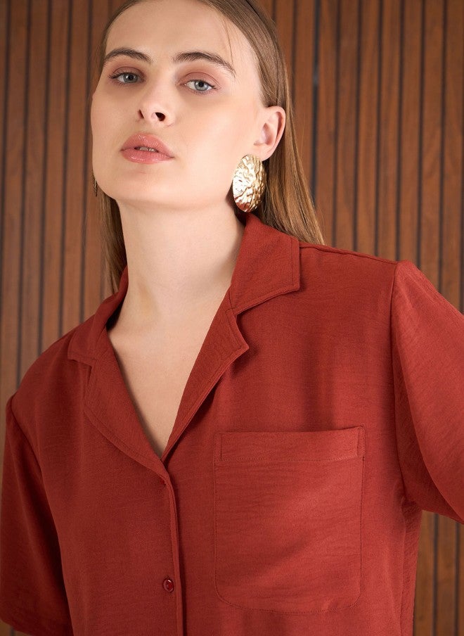 SASSAFRAS Rust Co-Ord Set With Top And Trousers For Women - Image 2