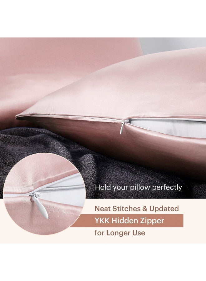 LILYSILK Silk Pillowcase for Hair and Skin Standard-100% Mulberry Silk 19 Momme Both Sides Silk Bed Pillow Cover with Hidden Zipper, 1 Pc (Standard Size 20''x26'', Rosy Pink) - Image 3