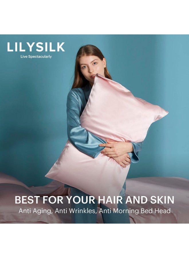 LILYSILK Silk Pillowcase for Hair and Skin Standard-100% Mulberry Silk 19 Momme Both Sides Silk Bed Pillow Cover with Hidden Zipper, 1 Pc (Standard Size 20''x26'', Rosy Pink) - Image 5