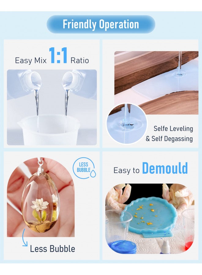 Nicpro مجموعة راتنج الإيبوكسي الكريستالي الواضح 8 أونصات من نيكبرو، آمنة للطعام، مجموعة بدء العمل اليدوي للفنون والحرف، رسم على القماش، صبغ القوالب، صنع المجوهرات، طلاء وصب الراتنج - Image 2