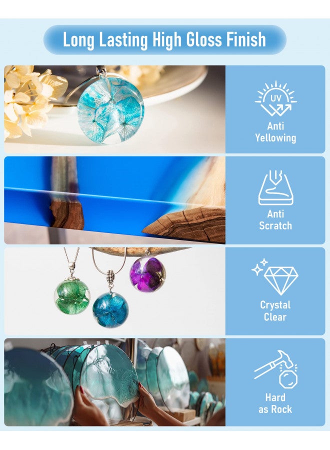 Nicpro مجموعة راتنج الإيبوكسي الكريستالي الواضح 8 أونصات من نيكبرو، آمنة للطعام، مجموعة بدء العمل اليدوي للفنون والحرف، رسم على القماش، صبغ القوالب، صنع المجوهرات، طلاء وصب الراتنج - Image 3