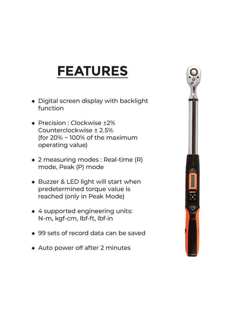 KUSAM-MECO - KUSAMMECO DIGITAL TORQUE WRENCH KM NG 200 UserFriendly Control Advanced Technology Easy Operations 1 Year Warranty - Image 1