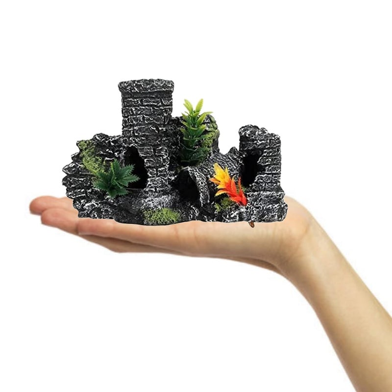 Mistletoe Natural Looking Hidden Space Toys for Fish Decorative Ornaments for Aquarium Decoration Toy (Broken Castle) - Image 2