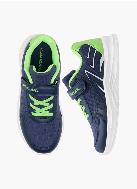 Boys Panelled Sports Shoes with Hook and Loop Closure