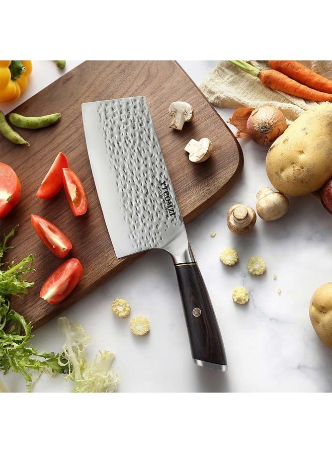 Ytuomzi Meat Cleaver 7 Inch Chef Knife, German High Carbon Stainless Steel Cleaver Knife Kitchen Knife with Ergonomic Handle for Home Butcher's Knife for Kitchen and Restaurant (7-inch Cleaver) - Image 2