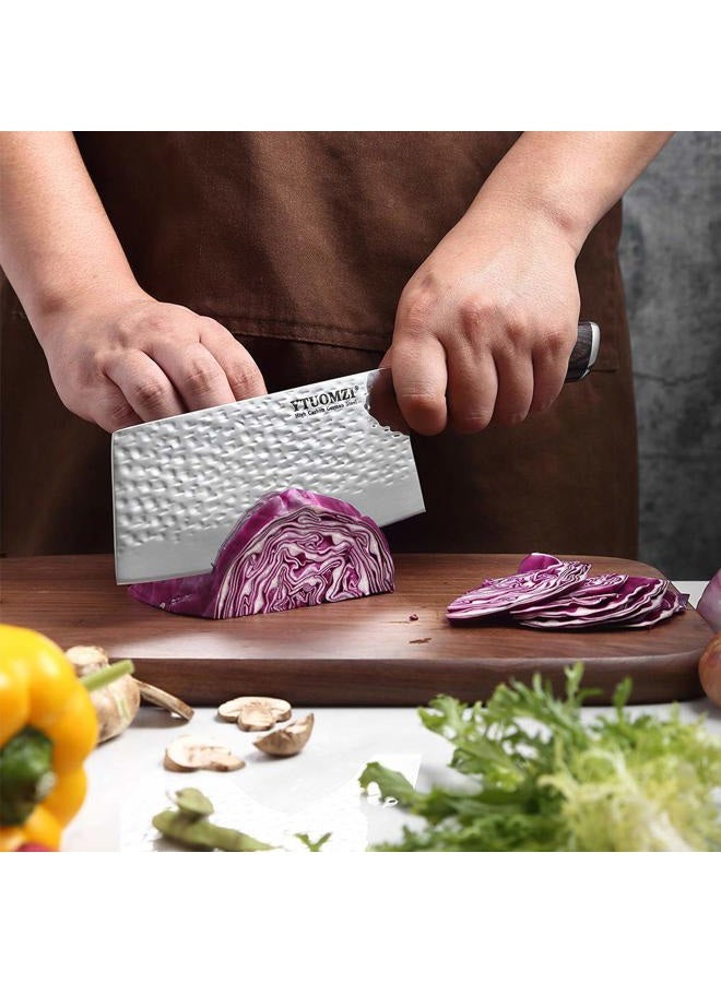 Ytuomzi Meat Cleaver 7 Inch Chef Knife, German High Carbon Stainless Steel Cleaver Knife Kitchen Knife with Ergonomic Handle for Home Butcher's Knife for Kitchen and Restaurant (7-inch Cleaver) - Image 3