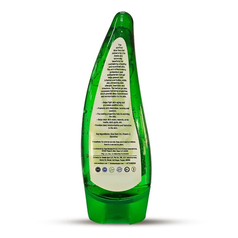 Life Aveda جل الصبار العضوي النقي من لايف أفيدا مرطب عميق للوجه والشعر والجسم يهدئ ويرطب وينعم البشرة والشعر يخفف من حروق الشمس وتسمير البشرة وتهيج الجلد وحب الشباب والطفح الجلدي 130 مل - Image 2