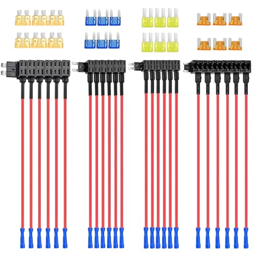 Nilight 24 Pcs 12V Car Add-a-Circuit Fuse Tap Holder Standard Mini Micro2 and Low Profile Fuses Taps 4 Types ATO ATC ATM APM for Cars Trucks Boats - Image 1