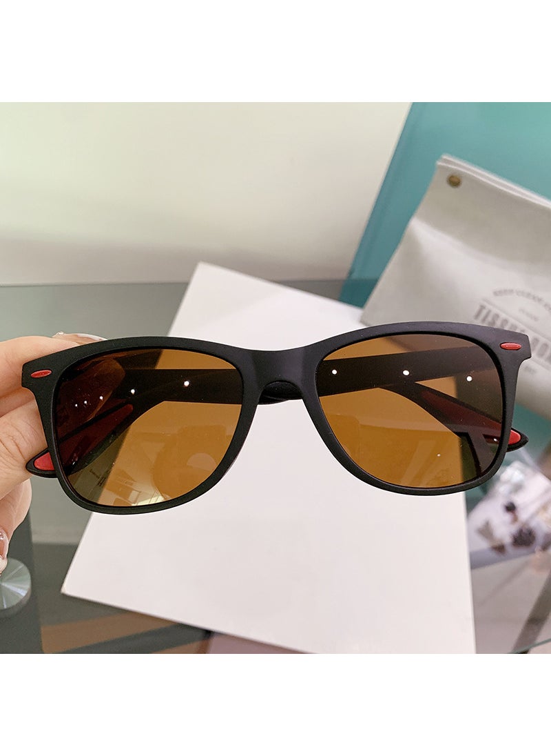 Generic - P21 sunglasses fashion driving sunglasses for men and women UV protection motorcycle glasses sports sunglasses wholesaleSand black rack tea Sand black rack tea - Image 1