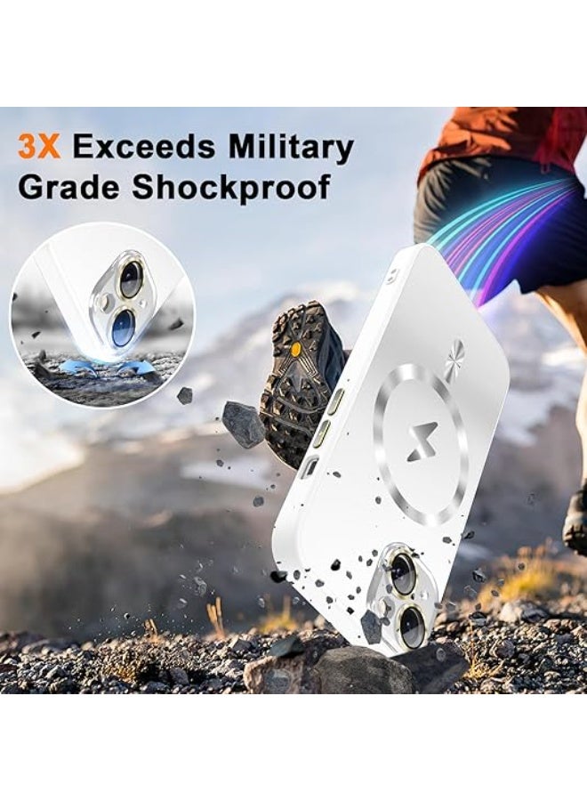 Compatible with Magnetic Designed for iPhone 14 Case, [Full Camera Lens Protector] [Mil-Grade Drop Tested] Scratch Resistant Matte Shockproof Cover for iPhone 14  6.1'', White - Image 3