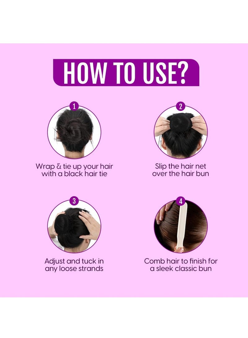 مملكة الإكسسوارات كعكة شعر وتاج من أكسسورايز كينغدوم مزينة بزهرة من أحجار الراين | غطاء شبكي أنيق للبنات والنساء (أسود 5) - Image 4