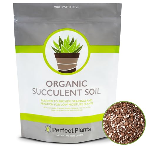 PERFECT PLANTS All Natural Succulent and Cactus Soil Mix by Perfect Plants | Made in The USA | 4 Quarts for All Succulent Varieties | Formulated for Proper Drainage - Image 1