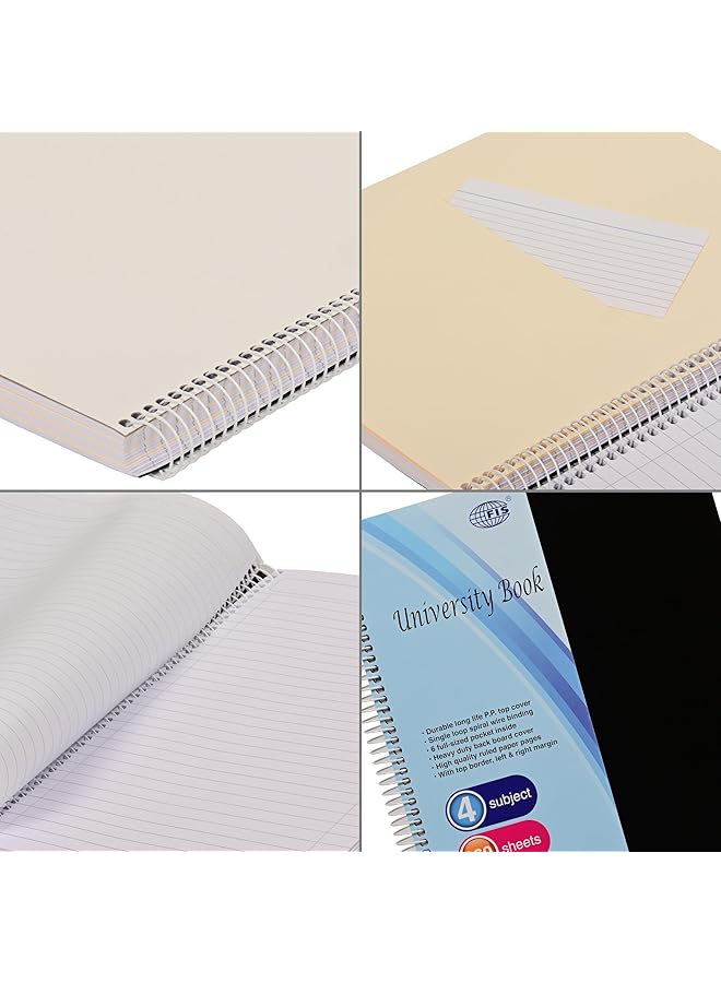 إيروريكس كتاب جامعي فاخر من الورق المقوى الملون، غلاف نيون ناعم، 4 مواضيع، مقاس 215×279 مم، 160 ورقة Fsub4Ss8.5×11 - Image 4
