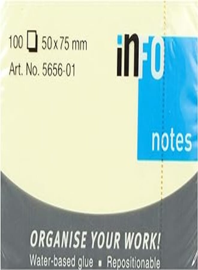 Info Sticky Notes, 50x75 MM - Yellow