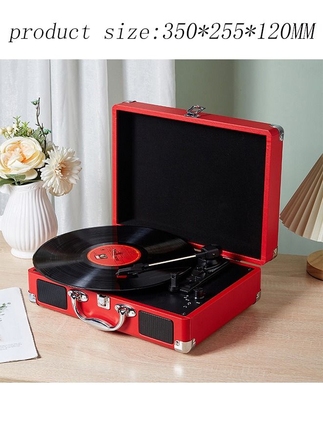 Turntable With Speakers Vintage Phonograph Record Player Stereo Sound Black EU-type  - Image 2