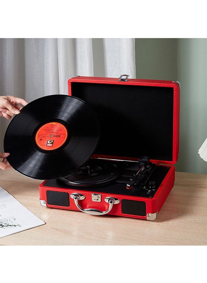 Turntable With Speakers Vintage Phonograph Record Player Stereo Sound Black EU-type  - Image 4
