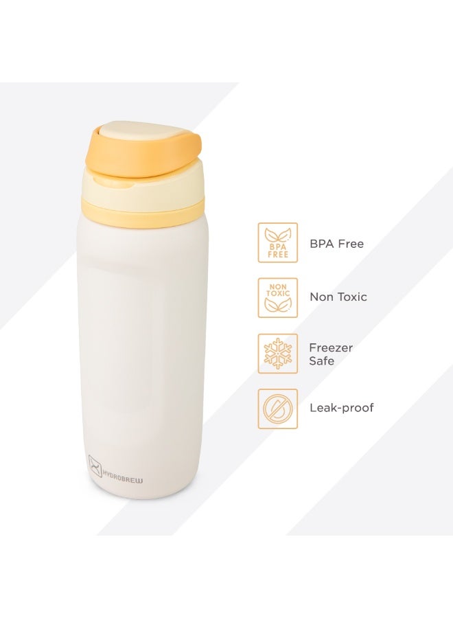 Hydrobrew Personalized Sip Switch Stainless Steel Water Bottle - Soft Latte - Image 5