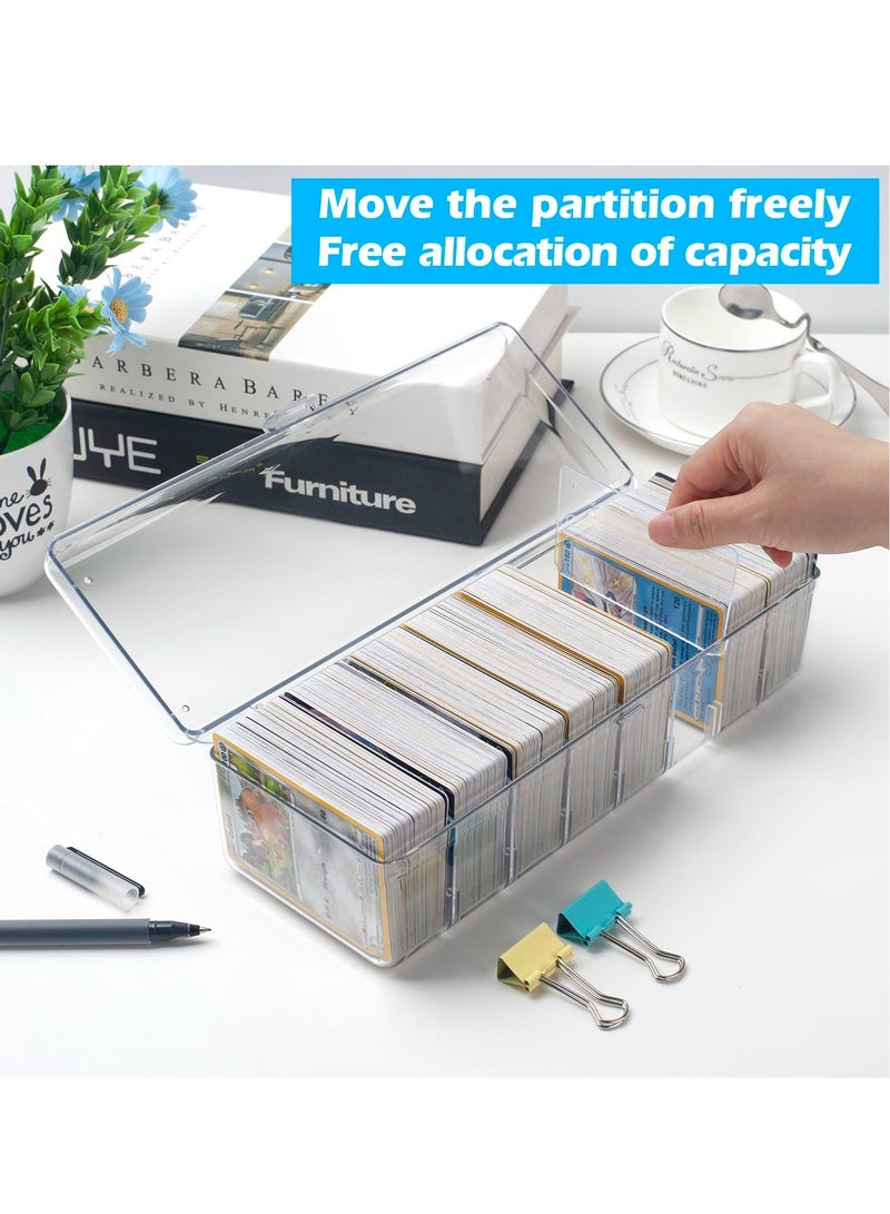 Generic Trading Card Storage Box, Transparent Card Storage Plastic Box, Large for 560 Cards, Card Case with Removable Dividers for Baseball Cards, Graded Card, Mtg  - Image 2