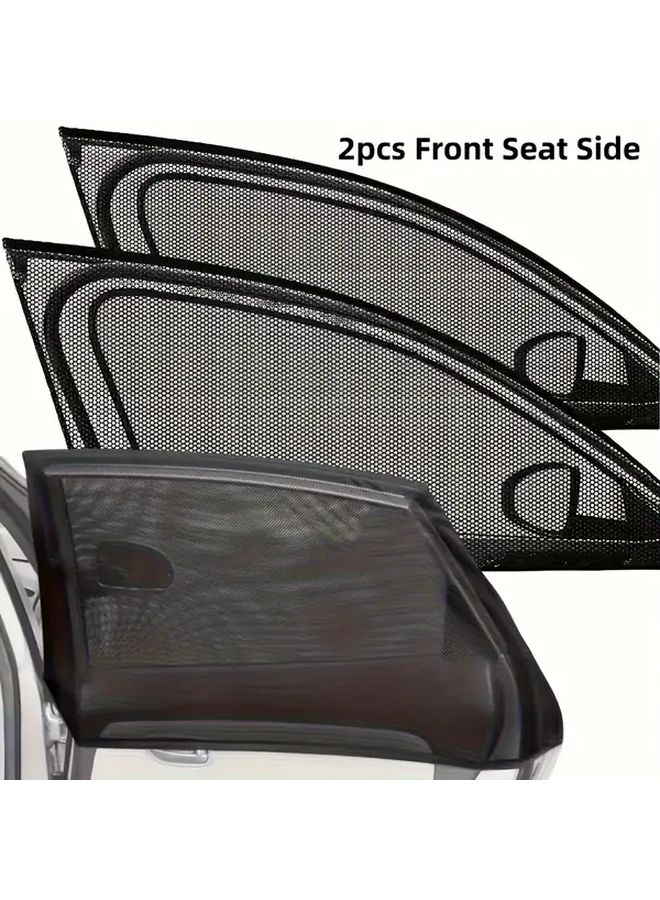 Rear Window Car Sun Shades 2 Pack Foldable Mesh Bug Screen Black Privacy Barrier Heat Protection Universal Fit - Image 4