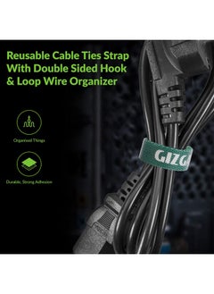 AirCase Aircase Gizga Essentials Cable Organiser, Cord Management System For Pc, Tv, Home Theater, Speaker & Cables, Wfh Accessories, Double Sided Hook & Loop Wire Organizer, 30  - Image 3