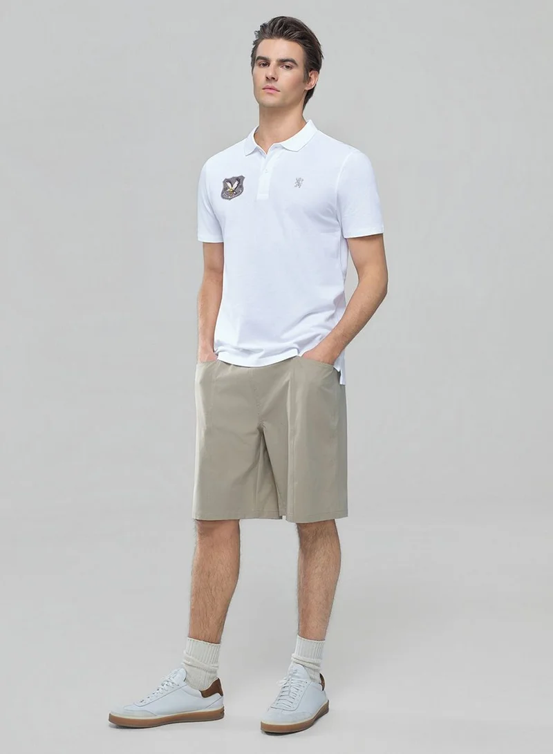 جيوردانو Men’s Cotton Pique Bold Polo with Embroidery