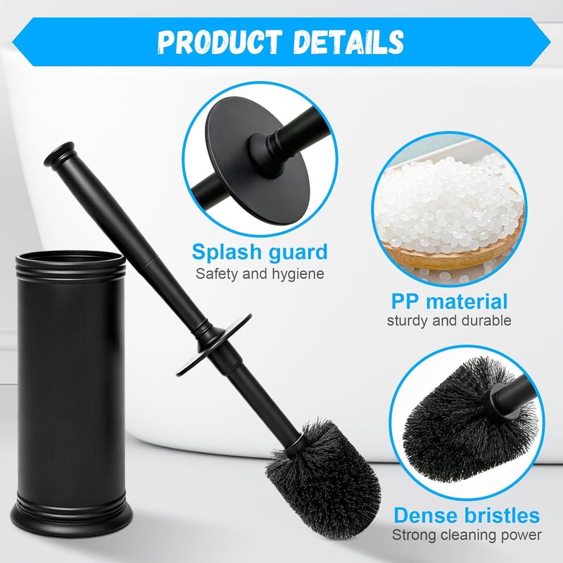 AONEZ Plastic Toilet Brush, Toilet Brush and Holder Set with Long Handle, Covered Holder and Hard Bristles, Toilet Cleaner Brush for Bathroom and Toilet Cleaning - Image 5