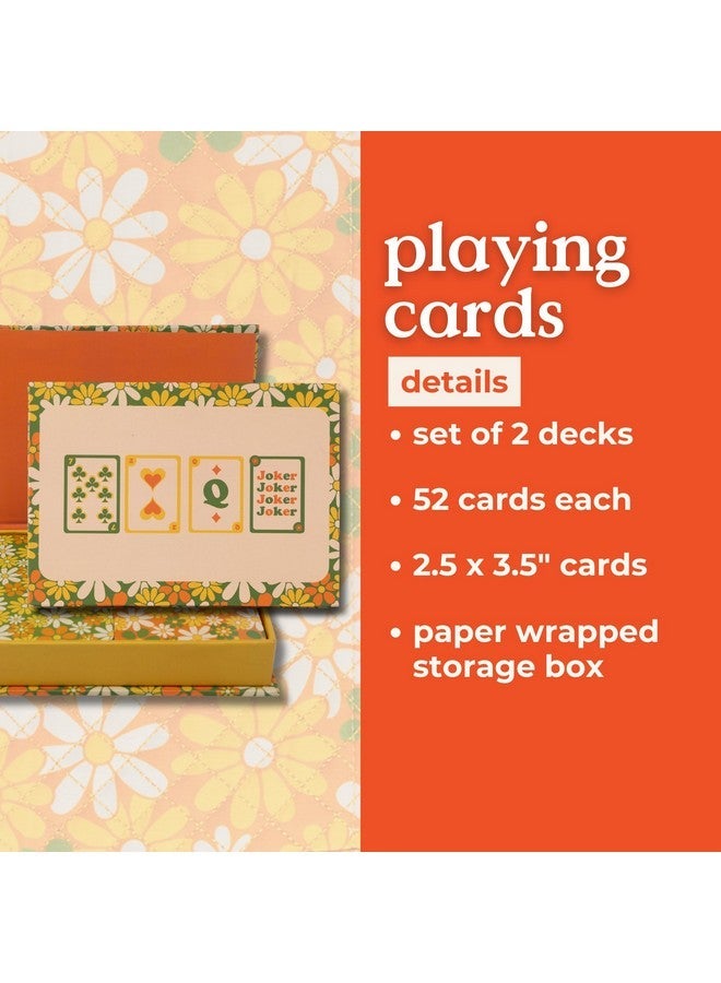 ban.do 2 Decks of Playing Cards, 52-Count Standard Card Deck with Case, Cute Playing Cards in Decorative Storage Box, Floral - Image 5