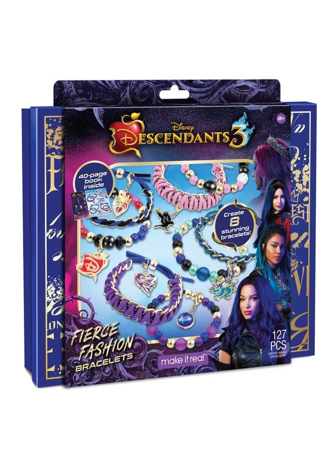 Make It Real Disney Descendants 3 Fierce Fashion Jewelry Kit - DIY Bead & Charm Bracelet Making Set, Includes Supplies, Beads, Charms, Descendants Book - Create 8 Bracelets, for Ages 8 - Image 1